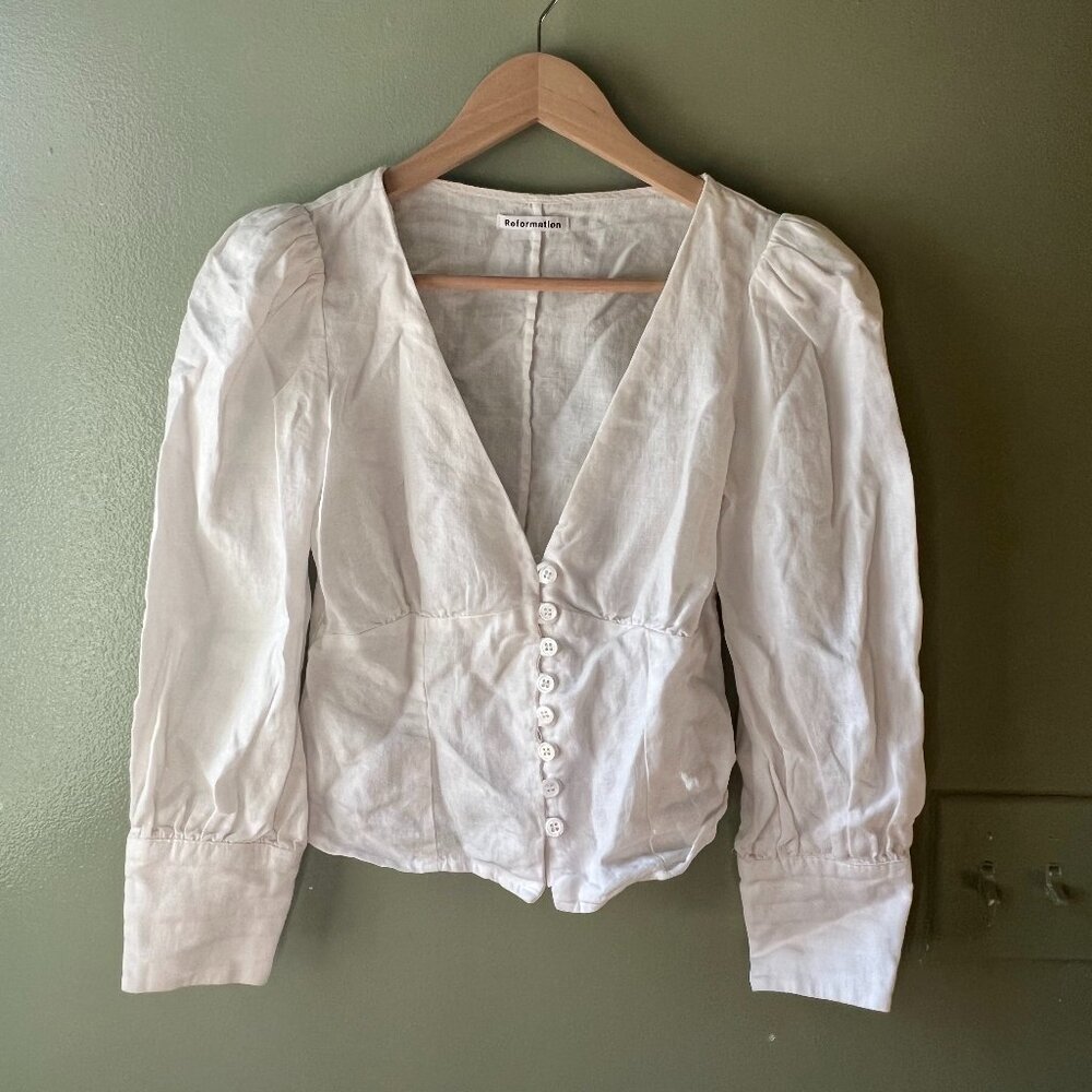 Reformation White Blouse